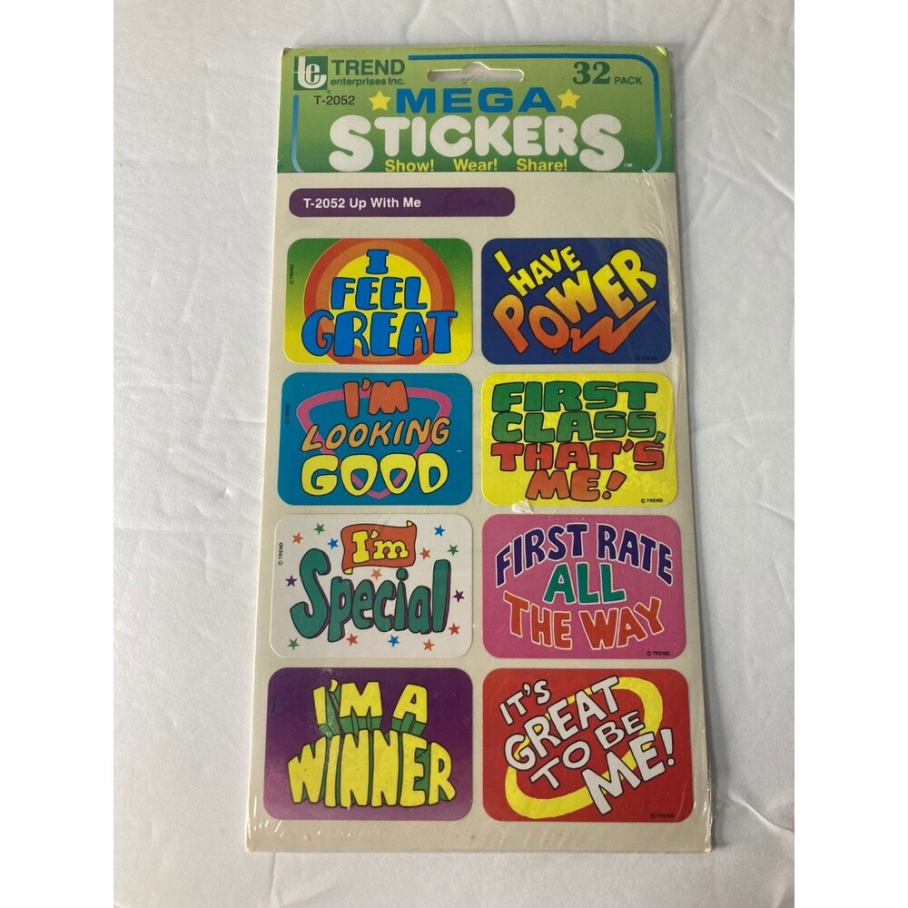 TREND ENTERPRISES MEGA STICKERS T-2052 UP WITH ME VINTAGE 1990 NEW IN PACKAGE